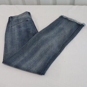 New APNY Womens Denim Raw Hem Trouser Jeans Size 8 Ankle length High Rise NWT